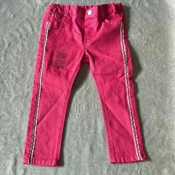 Lily  & Jack - New - cotton denim style pants with silver trim. Size 18 to 24 mo - Picture 1 of 5